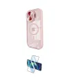 ieg™ iPhone 15 Pro Kılıf Kıvılcım Modern Koleksiyonu - Siyah 3D Antistatik Cam Ekran Koruyucu
