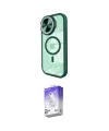 ieg™ iPhone 15 Pro Kılıf Kıvılcım Modern Koleksiyonu - Siyah Bilvis 5in1 3D Magic Cam Ekran Koruyucu