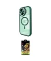 ieg™ iPhone 15 Pro Kılıf Kıvılcım Modern Koleksiyonu - Siyah Buffer Cam Ekran Koruyucu