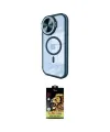 ieg™ iPhone 15 Pro Kılıf Kıvılcım Modern Koleksiyonu - Siyah Buffer Cam Ekran Koruyucu