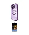 ieg™ iPhone 15 Pro Kılıf Kıvılcım Modern Koleksiyonu - Siyah Buffer Hayalet Cam Ekran Koruyucu
