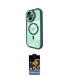 ieg™ iPhone 15 Pro Kılıf Kıvılcım Modern Koleksiyonu - Siyah Buffer Hayalet Cam Ekran Koruyucu