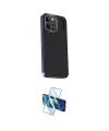 ieg™ iPhone 15 Pro Kılıf Kıvılcım Modern Özel Seri - Siyah 3D Antistatik Seramik Nano Ekran Koruyucu