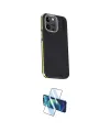 ieg™ iPhone 15 Pro Kılıf Kıvılcım Modern Özel Seri - Siyah 3D Antistatik Seramik Nano Ekran Koruyucu