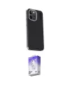 ieg™ iPhone 15 Pro Kılıf Kıvılcım Modern Özel Seri - Siyah Bilvis 5in1 3D Magic Cam Ekran Koruyucu