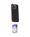 ieg™ iPhone 15 Pro Kılıf Kıvılcım Modern Özel Seri - Siyah Bilvis 5in1 3D Magic Cam Ekran Koruyucu
