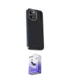 ieg™ iPhone 15 Pro Kılıf Kıvılcım Modern Özel Seri - Siyah Bilvis 5in1 5D Magic Hayalet Cam Ekran Koruyucu