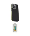 ieg™ iPhone 15 Pro Kılıf Kıvılcım Modern Özel Seri - Siyah Polymer Nano Ekran Koruyucu