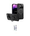ieg™ iPhone 15 Pro Kılıf Kıvılcım Modern Serisi - Siyah Bilvis 0.18mm Plus Cam Ekran Koruyucu