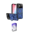 ieg™ iPhone 15 Pro Kılıf Kıvılcım Modern Serisi - Siyah Bilvis 5in1 3D Magic Cam Ekran Koruyucu