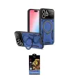 ieg™ iPhone 15 Pro Kılıf Kıvılcım Modern Serisi - Siyah Buffer Hayalet Cam Ekran Koruyucu