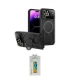 ieg™ iPhone 15 Pro Kılıf Kıvılcım Modern Serisi - Siyah Polymer Nano Ekran Koruyucu