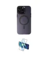 ieg™ iPhone 15 Pro Kılıf Kozmos Çizgi Prime - Siyah 3D Antistatik Cam Ekran Koruyucu