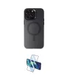 ieg™ iPhone 15 Pro Kılıf Kozmos Çizgi Prime - Siyah 3D Antistatik Cam Ekran Koruyucu