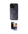 ieg™ iPhone 15 Pro Kılıf Kozmos Çizgi Prime - Siyah 3D Antistatik Mat Seramik Nano Ekran Koruyucu