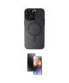 ieg™ iPhone 15 Pro Kılıf Kozmos Çizgi Prime - Siyah 3D Antistatik Mat Seramik Nano Ekran Koruyucu