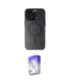 ieg™ iPhone 15 Pro Kılıf Kozmos Çizgi Prime - Siyah Bilvis 5in1 3D Magic Cam Ekran Koruyucu
