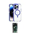 ieg™ iPhone 15 Pro Kılıf Kozmos Doku Koleksiyonu - Siyah 360 Mat Full Body Arka Koruyucu