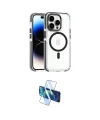 ieg™ iPhone 15 Pro Kılıf Kozmos Doku Koleksiyonu - Siyah 3D Antistatik Cam Ekran Koruyucu