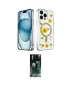 ieg™ iPhone 15 Pro Kılıf Kozmos Doku - Şeffaf 360 Full Body Arka Koruyucu