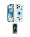 ieg™ iPhone 15 Pro Kılıf Kozmos Doku - Şeffaf 360 Full Body Arka Koruyucu