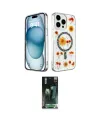 ieg™ iPhone 15 Pro Kılıf Kozmos Doku - Şeffaf 360 Full Body Arka Koruyucu
