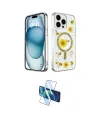 ieg™ iPhone 15 Pro Kılıf Kozmos Doku - Siyah 3D Antistatik Cam Ekran Koruyucu