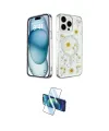 ieg™ iPhone 15 Pro Kılıf Kozmos Doku - Siyah 3D Antistatik Cam Ekran Koruyucu