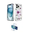 ieg™ iPhone 15 Pro Kılıf Kozmos Doku - Siyah 3D Antistatik Cam Ekran Koruyucu