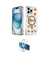 ieg™ iPhone 15 Pro Kılıf Kozmos Doku - Siyah 3D Antistatik Cam Ekran Koruyucu