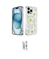 ieg™ iPhone 15 Pro Kılıf Kozmos Doku - Siyah Bilvis 0.18mm Plus Cam Ekran Koruyucu