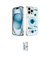 ieg™ iPhone 15 Pro Kılıf Kozmos Doku - Siyah Bilvis 0.18mm Plus Cam Ekran Koruyucu