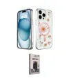 ieg™ iPhone 15 Pro Kılıf Kozmos Doku - Siyah Bilvis Hayalet Cam Ekran Koruyucu