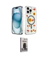 ieg™ iPhone 15 Pro Kılıf Kozmos Doku - Siyah Bilvis Hayalet Cam Ekran Koruyucu