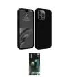ieg™ iPhone 15 Pro Kılıf Kozmos Yansıma Özel Seri - Siyah 360 Mat Full Body Arka Koruyucu