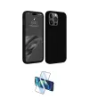 ieg™ iPhone 15 Pro Kılıf Kozmos Yansıma Özel Seri - Siyah 3D Antistatik Cam Ekran Koruyucu