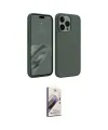 ieg™ iPhone 15 Pro Kılıf Kozmos Yansıma Özel Seri - Siyah Bilvis 3D Mat Cam Ekran Koruyucu