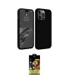 ieg™ iPhone 15 Pro Kılıf Kozmos Yansıma Özel Seri - Siyah Buffer Cam Ekran Koruyucu