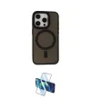 ieg™ iPhone 15 Pro Kılıf Kutup Serisi - Siyah 3D Antistatik Cam Ekran Koruyucu
