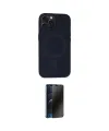ieg™ iPhone 15 Pro Kılıf Kutup Serisi - Siyah 3D Antistatik Hayalet Cam Ekran Koruyucu