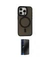 ieg™ iPhone 15 Pro Kılıf Kutup Serisi - Siyah 3D Antistatik Hayalet Cam Ekran Koruyucu