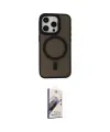 ieg™ iPhone 15 Pro Kılıf Kutup Serisi - Siyah Bilvis 3D Mat Cam Ekran Koruyucu