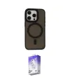 ieg™ iPhone 15 Pro Kılıf Kutup Serisi - Siyah Bilvis 5in1 3D Magic Cam Ekran Koruyucu
