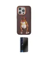 ieg™ iPhone 15 Pro Kılıf Nova Form Koleksiyonu - Siyah 3D Antistatik Hayalet Cam Ekran Koruyucu
