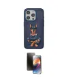 ieg™ iPhone 15 Pro Kılıf Nova Form Koleksiyonu - Siyah 3D Antistatik Mat Seramik Nano Ekran Koruyucu