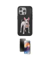 ieg™ iPhone 15 Pro Kılıf Nova Form Koleksiyonu - Siyah 3D Antistatik Mat Seramik Nano Ekran Koruyucu