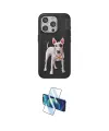 ieg™ iPhone 15 Pro Kılıf Nova Form Koleksiyonu - Siyah 3D Antistatik Seramik Nano Ekran Koruyucu