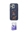 ieg™ iPhone 15 Pro Kılıf Nova Form Koleksiyonu - Siyah Bilvis 5in1 5D Magic Hayalet Cam Ekran Koruyucu