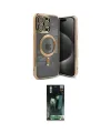 ieg™ iPhone 15 Pro Kılıf Nova Işık Özel Seri - Siyah 360 Mat Full Body Arka Koruyucu