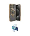 ieg™ iPhone 15 Pro Kılıf Nova Işık Özel Seri - Siyah 3D Antistatik Cam Ekran Koruyucu